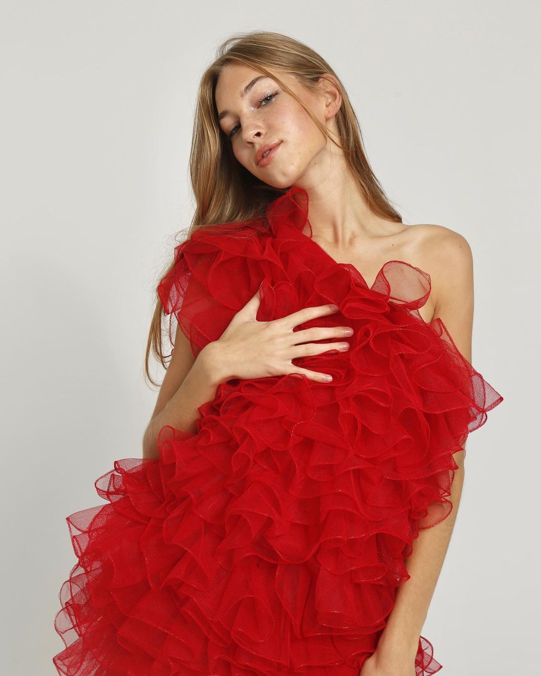 red fringe dress